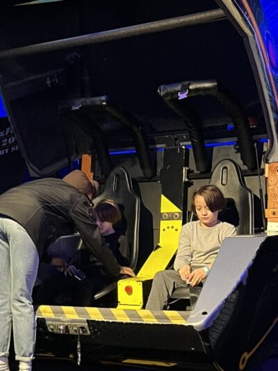 children on an attraction