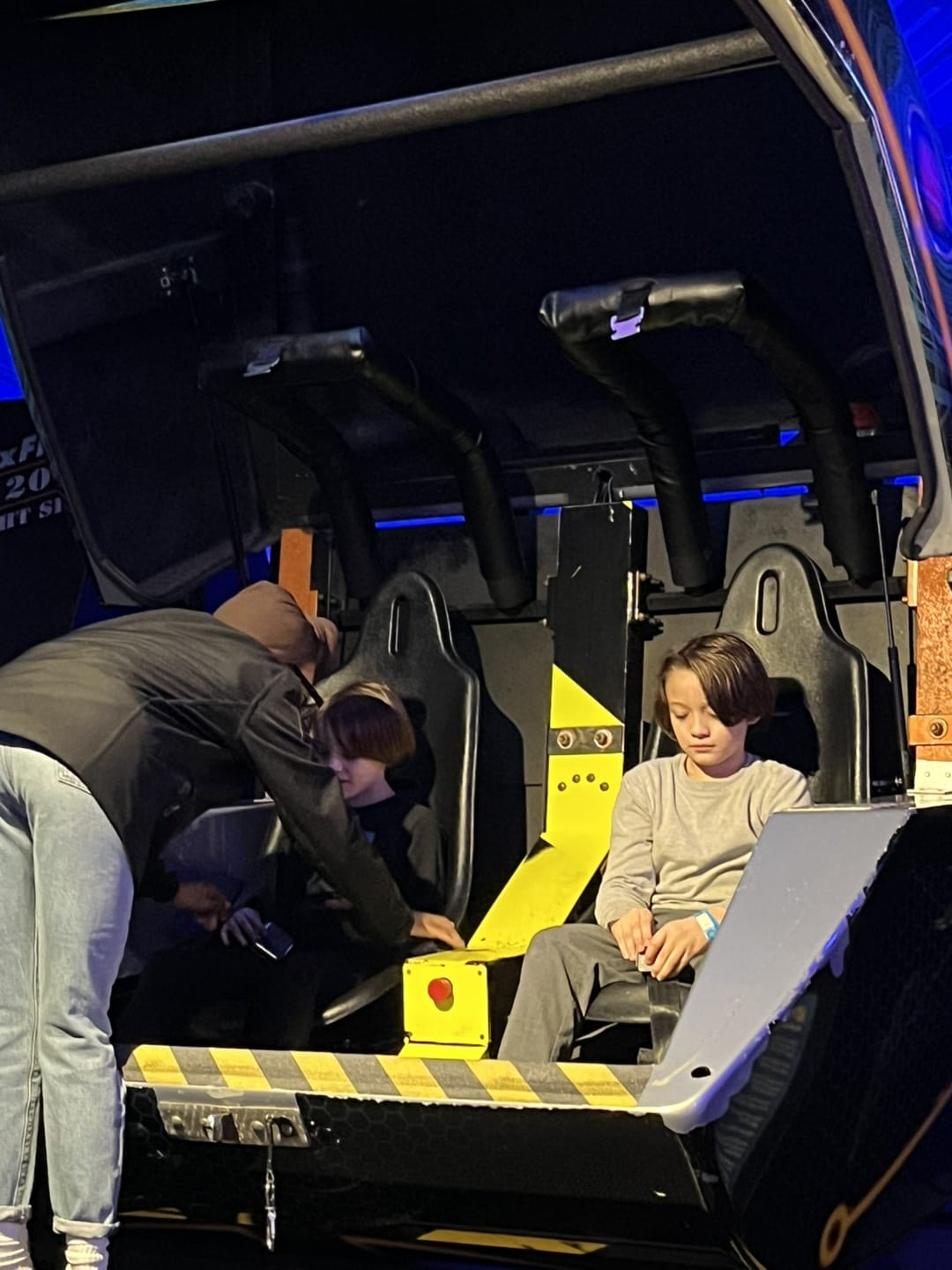 children on an attraction