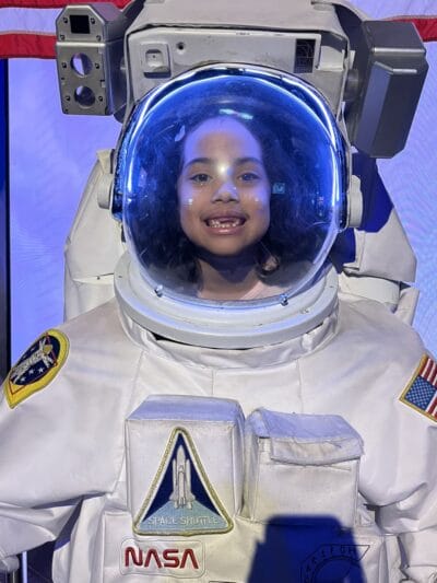 girl in astronaut suit