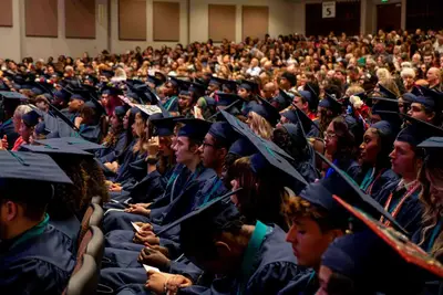 happy students at graduation